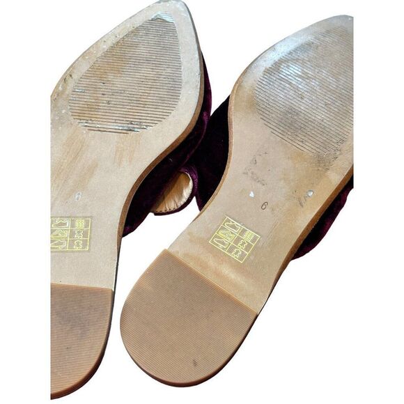 Madewell Women's SZ 6 Velvet Pointed-Toe Mules Style G8387 Textile Upper Leather - Picture 8 of 9